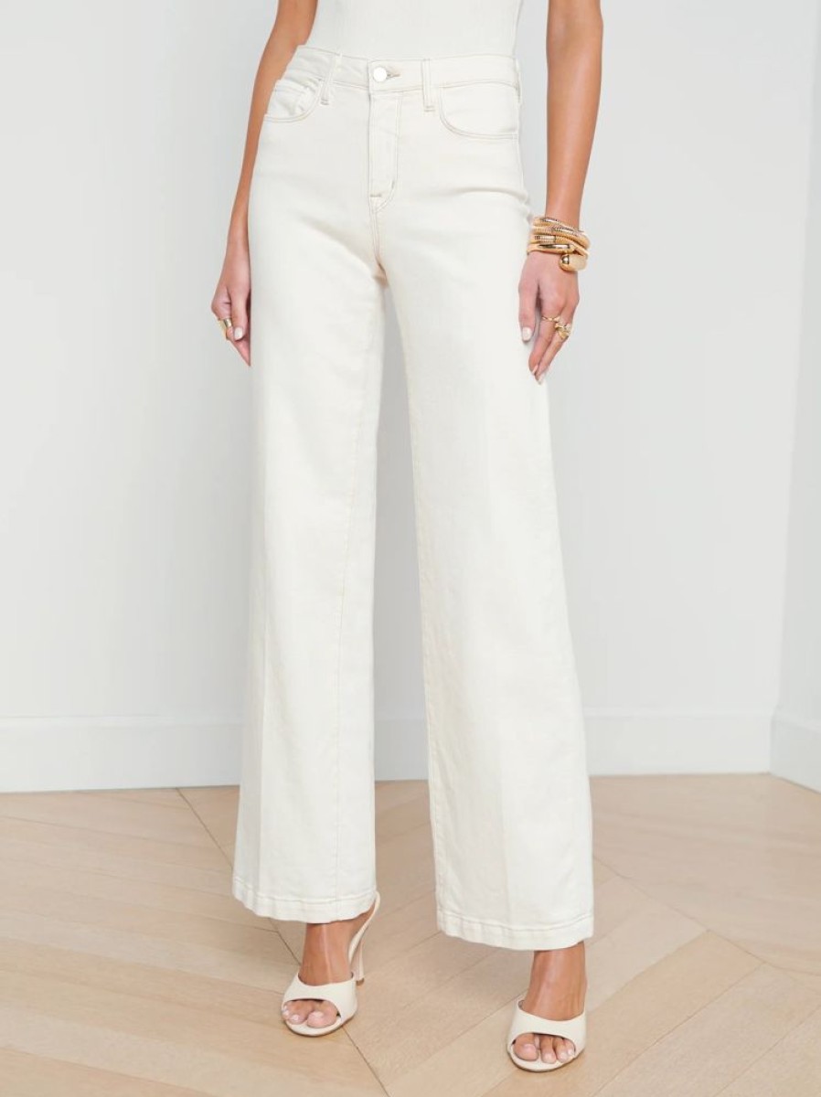 Apparel L'Agence | Scottie Wide Leg Jean Macadamia