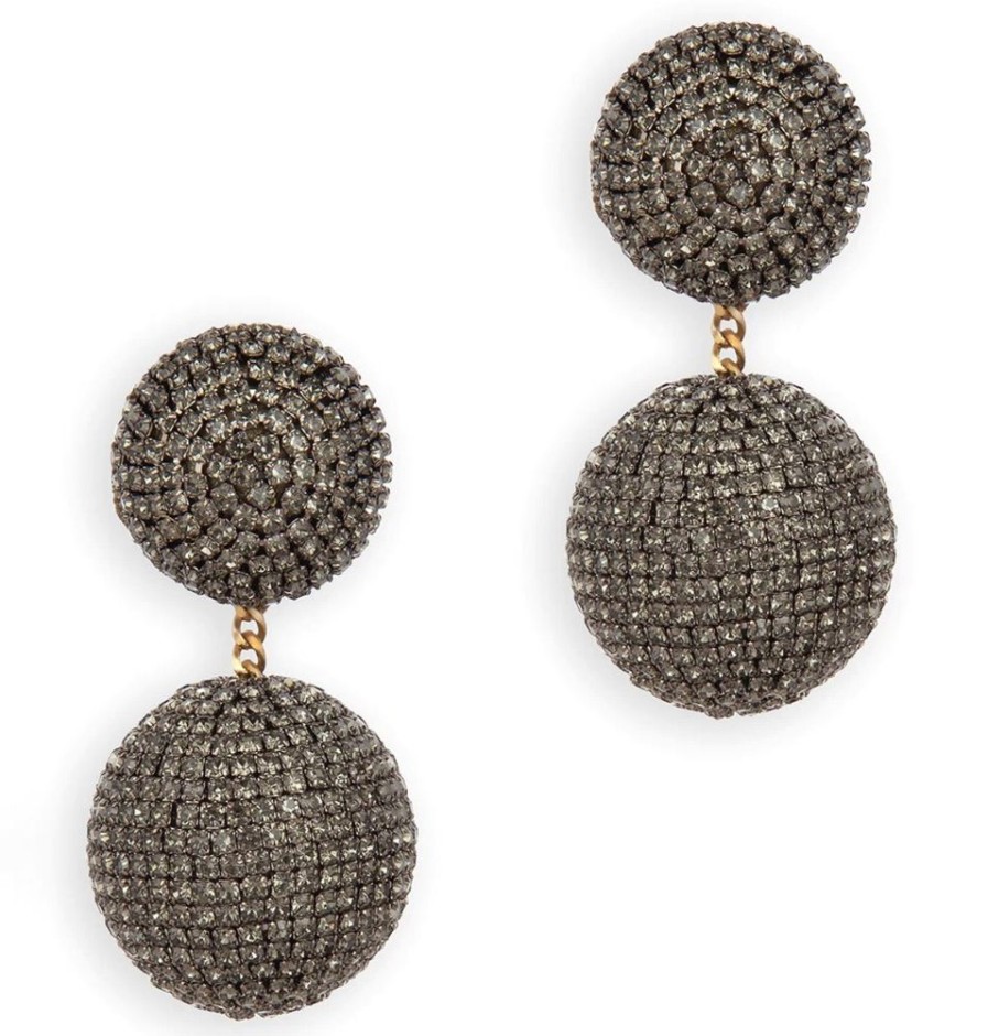 Jewelry + Accessories Deepa Gurnani Earrings | Krystal Earrrings Gunmetal