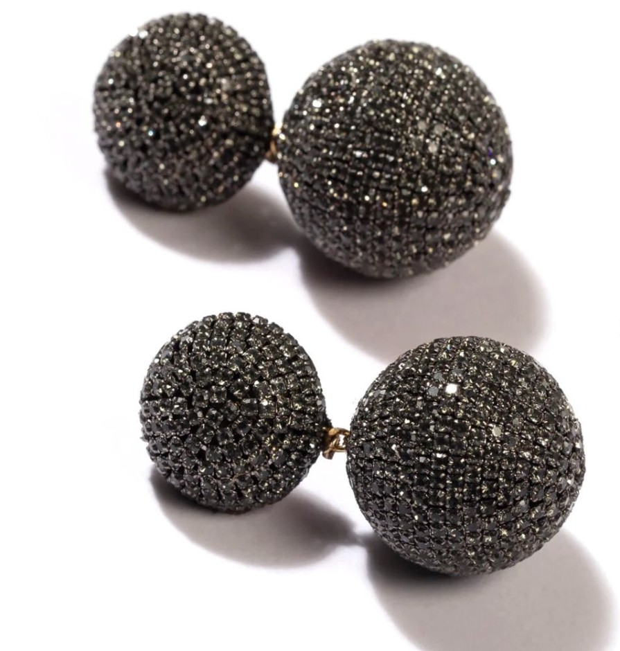 Jewelry + Accessories Deepa Gurnani Earrings | Krystal Earrrings Gunmetal