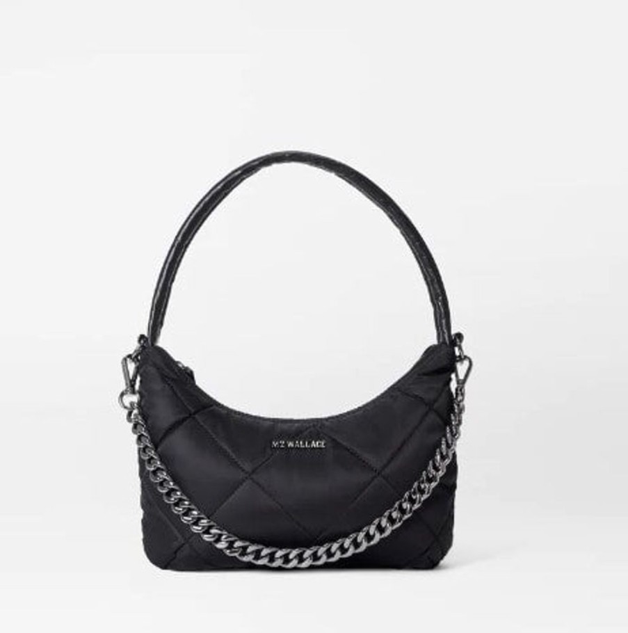 Handbags MZ Wallace | Quilted Bowery Shoulder Bag Small Black