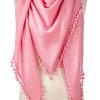 Jewelry + Accessories Alpine Cashmere Scarves | Pom Pom Triangle Wrap Pink Mist