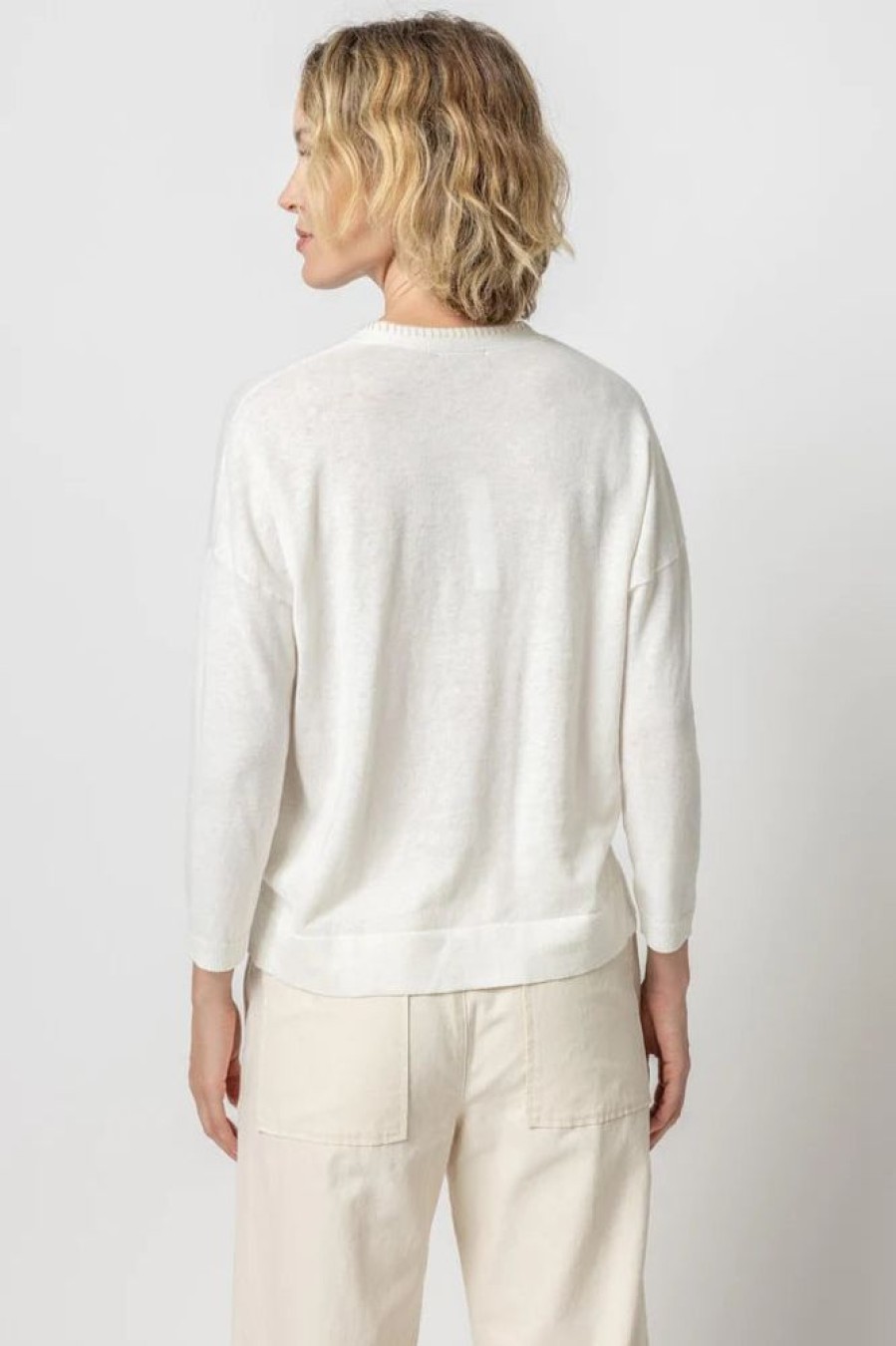 Apparel Lilla P | Blanket Stitch Cardigan Linen