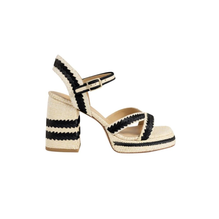 Shoes Castaner | Vega Raffia Natural/ Negro