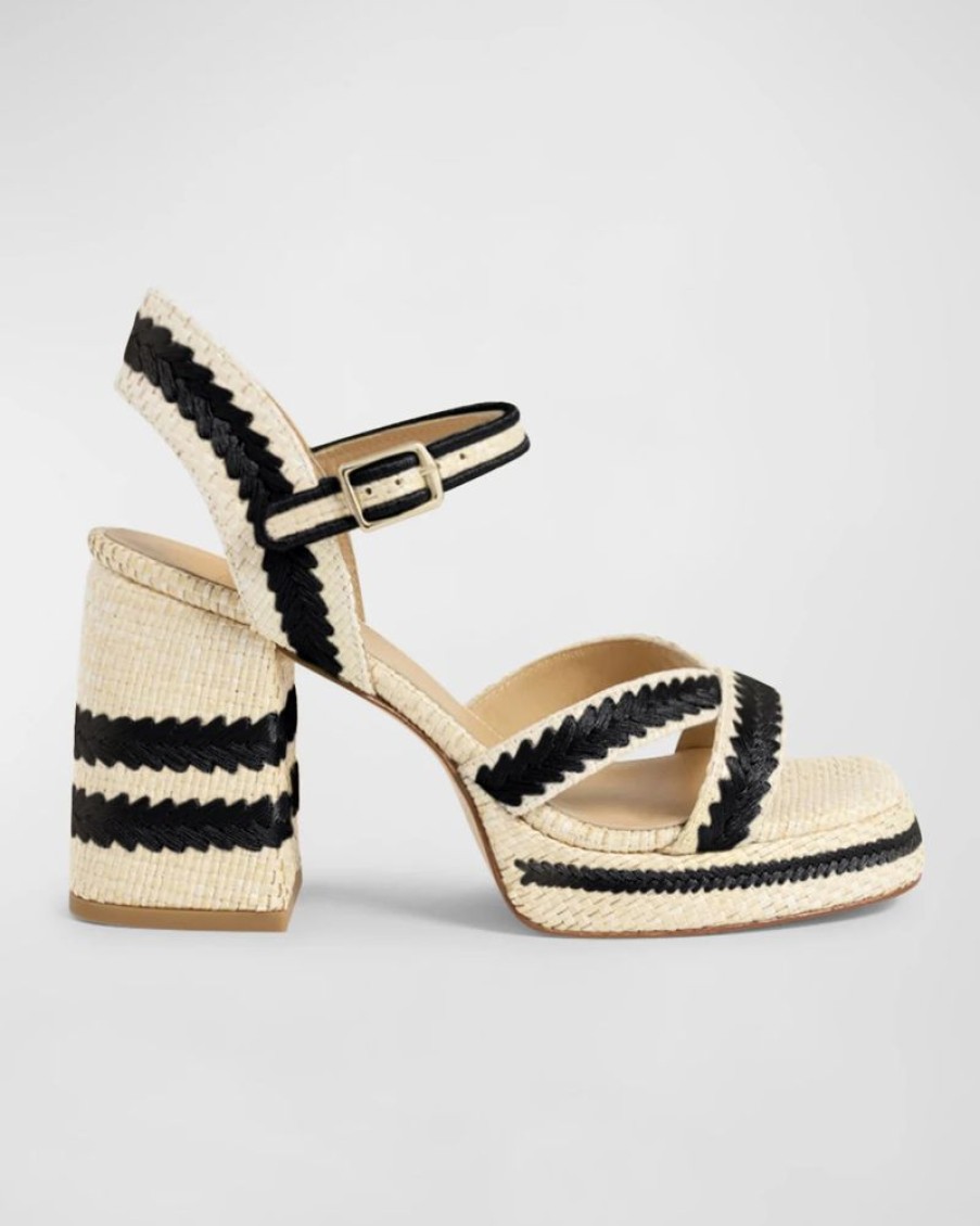 Shoes Castaner | Vega Raffia Natural/ Negro