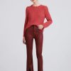 Apparel Derek Lam | Mira Front Slit Crop Flare Mahogany