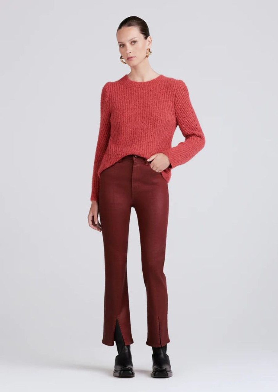 Apparel Derek Lam | Mira Front Slit Crop Flare Mahogany