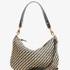 Handbags Clare V. | Moyen Messanger Woven Zig Zag Black Cream