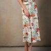 Apparel Rose & Crown | Satin Midi Skirt Asian Flower