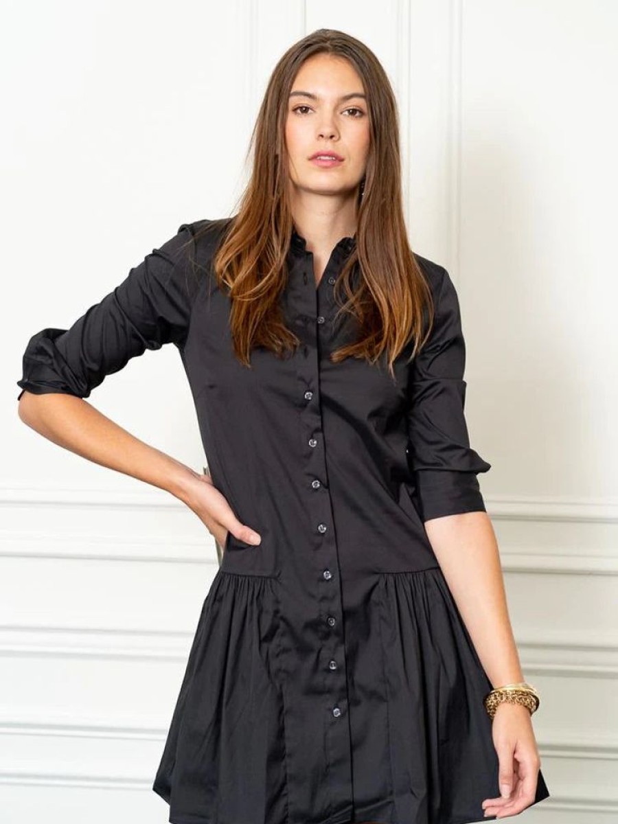 Apparel Theshirt | The Drop Waist Shirt Dress Black