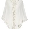 Jewelry + Accessories Minnie Rose Scarves | Cotton/ Cashmere Ruffle Shawl White