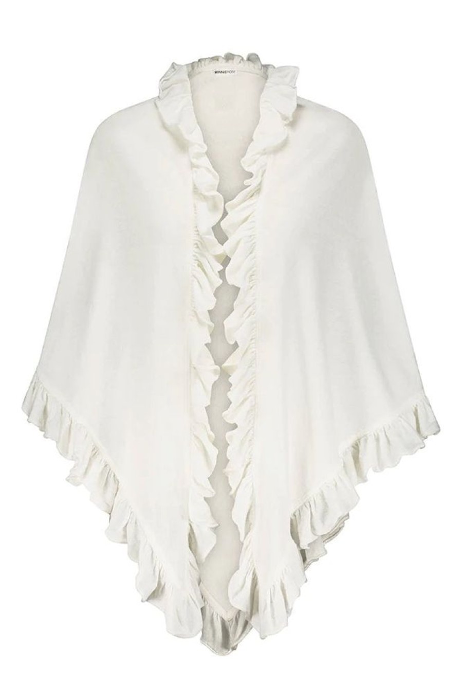 Jewelry + Accessories Minnie Rose Scarves | Cotton/ Cashmere Ruffle Shawl White