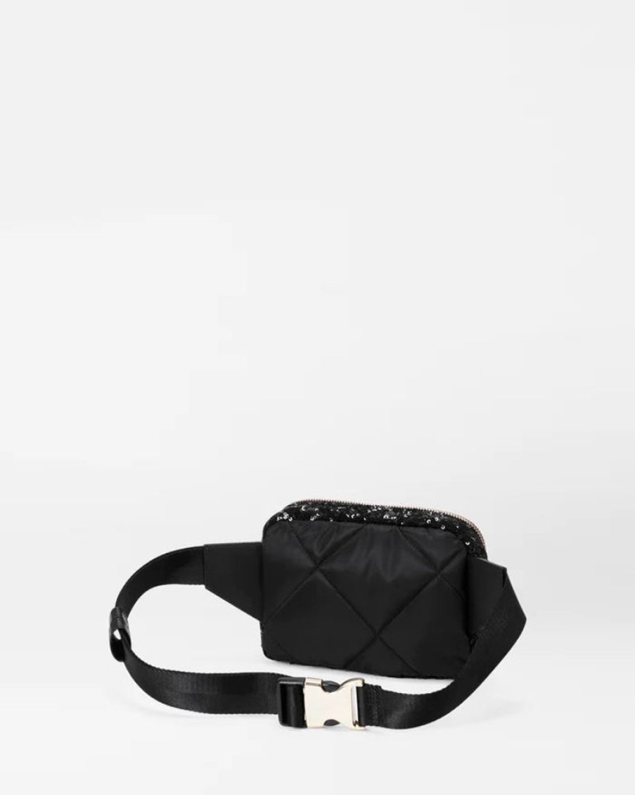 Handbags MZ Wallace | Quilted Madison Belt Bag Black Sequin